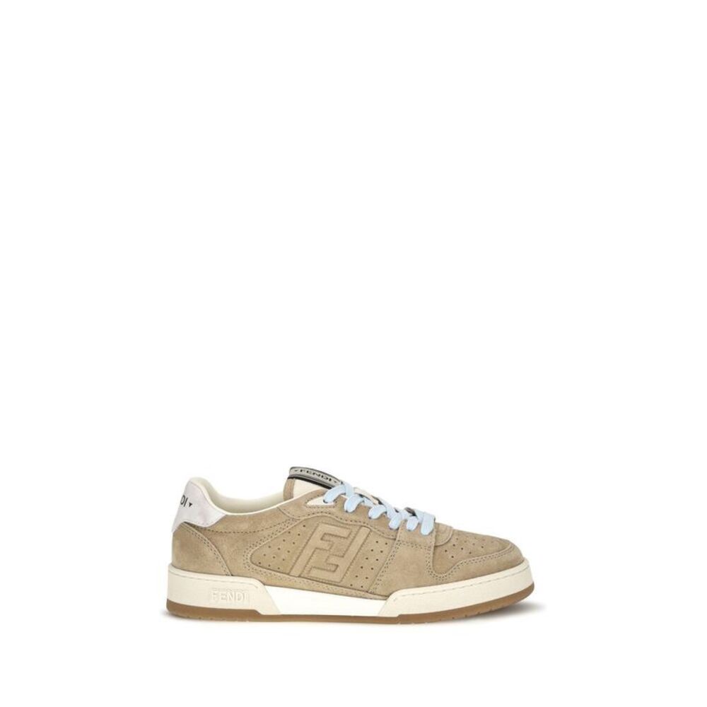 Fendi Beige Suede Leather Men's Sneakers